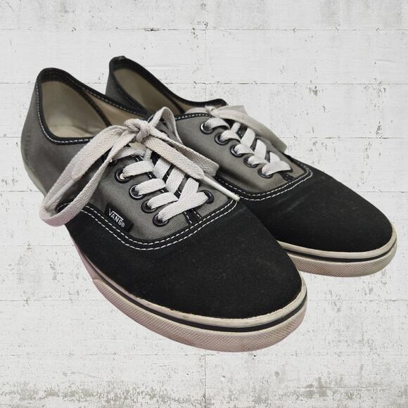 Vans Gray Black Color Block Canvas Low Top Lace Lifestyle Skater Sneakers Size 7 - Picture 1 of 12